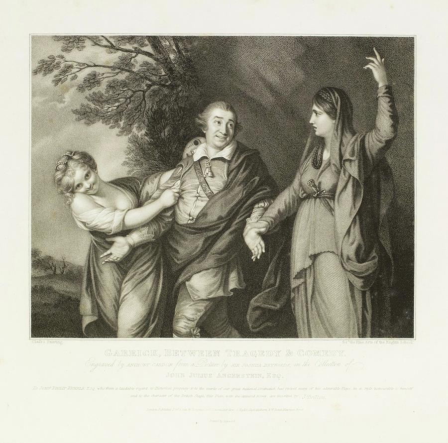 Garrick Between Tragedy and Comedy, after Sir Joshua Reynolds, 1 December 1811 After Sir Joshua Reyn Painting by MotionAge Designs