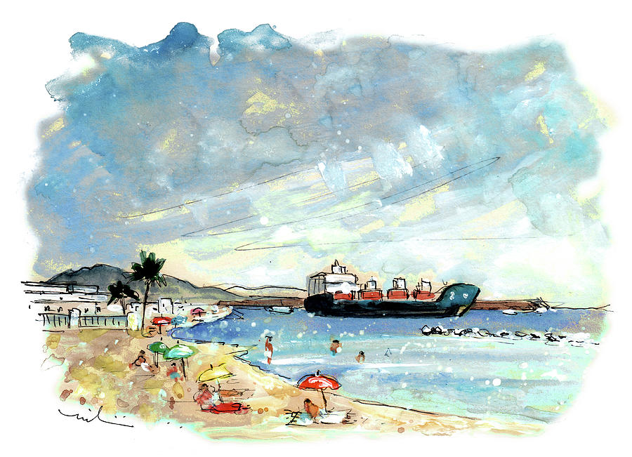 Garrucha Harbour Painting by Miki De Goodaboom