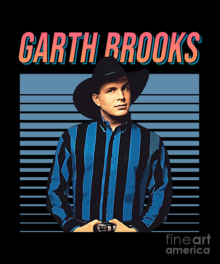 Garth Brooks Digital Art - Garth Brooks Faded 80s Vintage Aesthetic Design by Notorious Artist