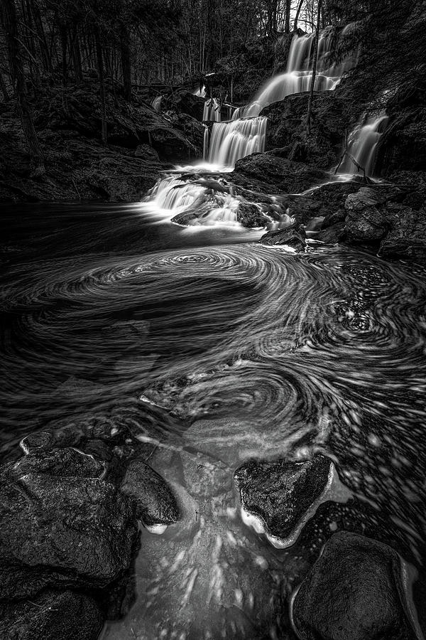 Garwin Falls In Monochrome Photograph by Jeff Sinon