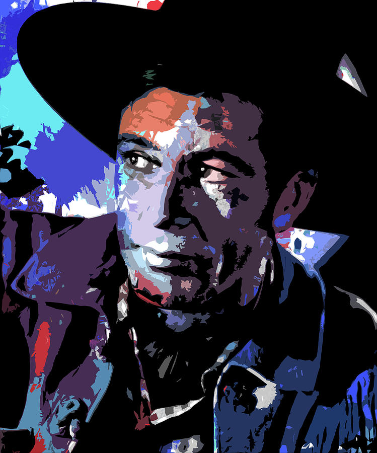Gary Cooper psychedelic portrait Digital Art by Movie World Posters