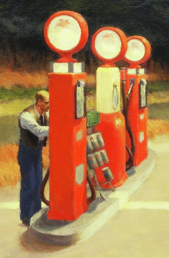 Gas 1940 Detail Photograph by Edward Hopper