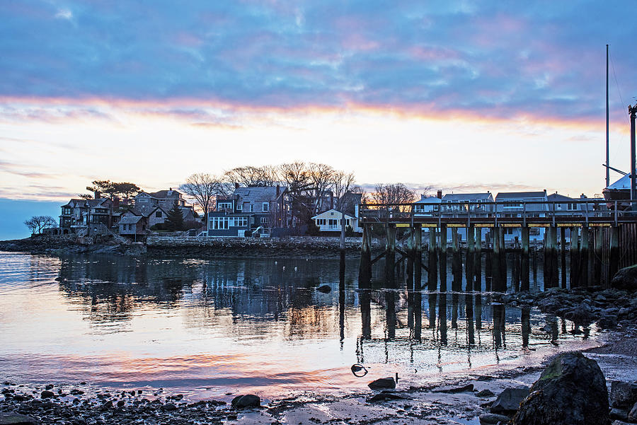 Gas House Beach Dramatic Sky at Sunrise Marblehead Massachusetts Photograph by Toby McGuire