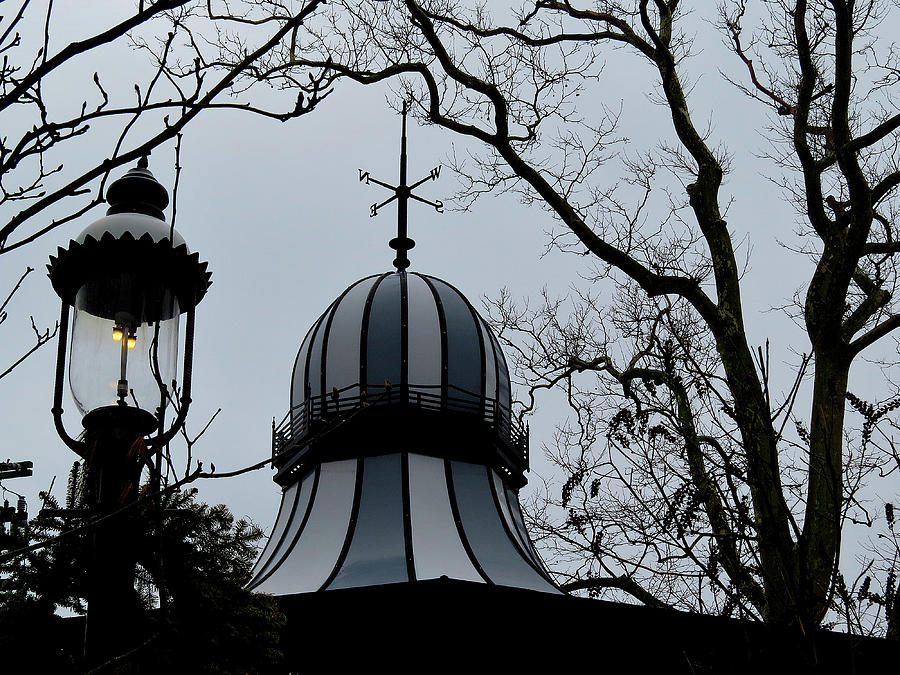 Gas Lamp and Gazebo Dome in Cape May Park Photograph by Linda Stern