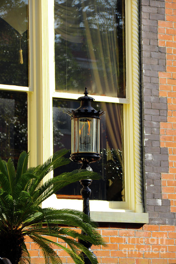 Gas Light by Charleston Window  9351 Photograph by Jack Schultz