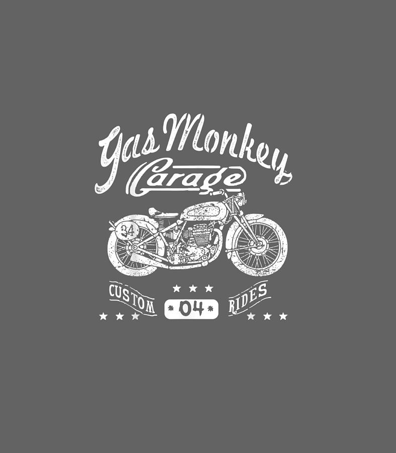 Monkey Digital Art - Gas Monkey Garage Cursiveimple Bike Logo by Ionatan Morag