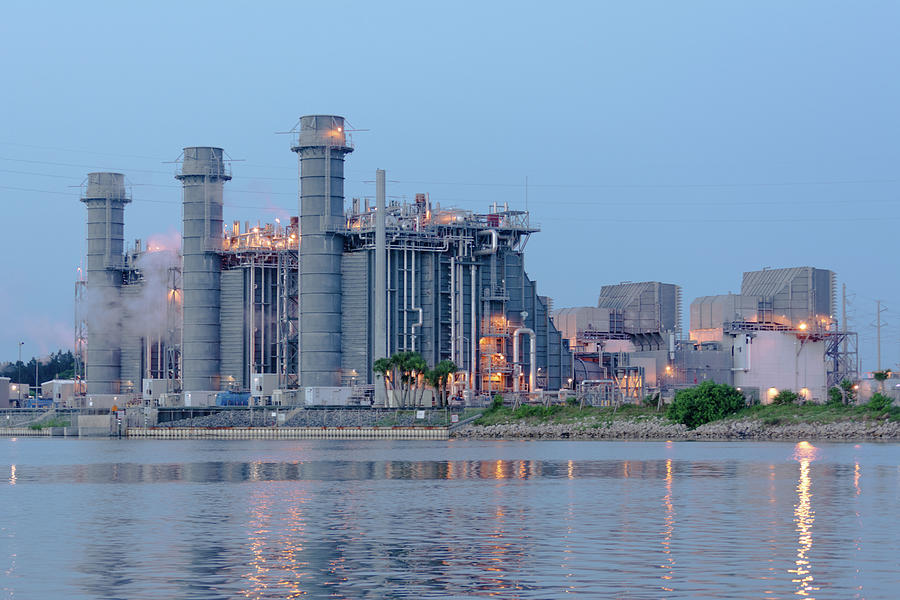 Gas Power Plant at Twilight Photograph by Bradford Martin