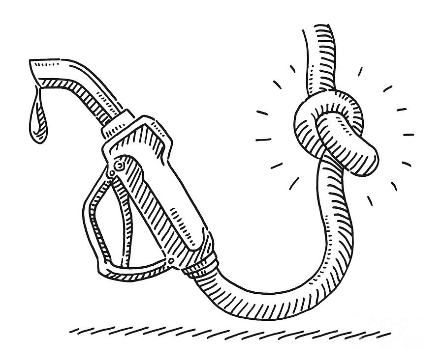 Gas Pump Nozzle Knot Drawing Drawing by Frank Ramspott - Fine Art America