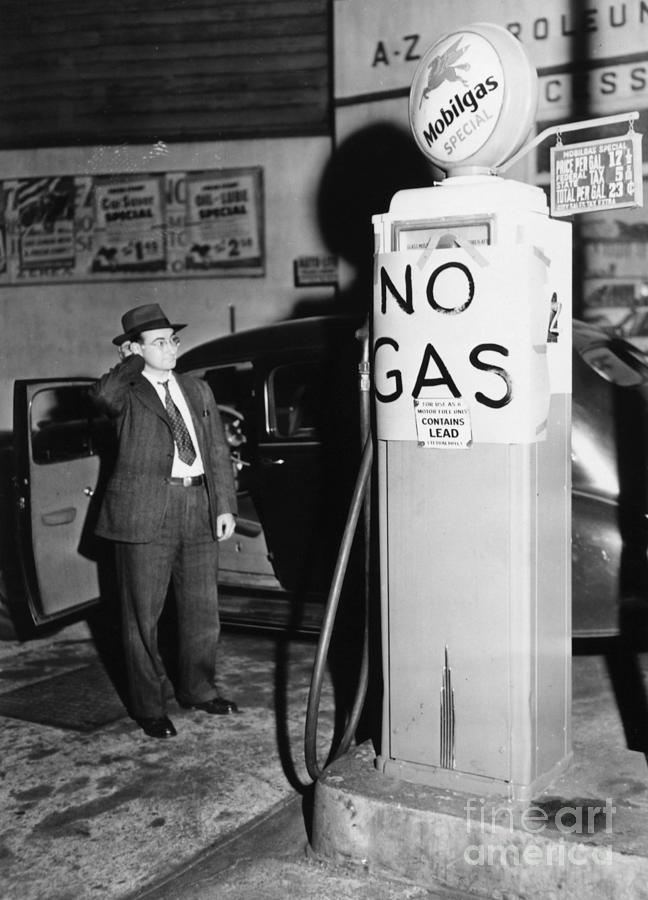 Gas Station, 1942 Photograph by Granger - Fine Art America