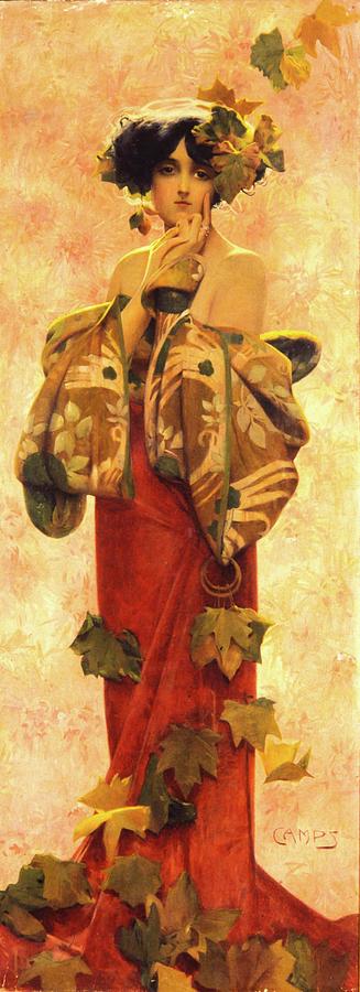 Gaspar Camps/ Autumn, oil on canvas. Painting by Gaspar Camps i Junyent -1874-1942-