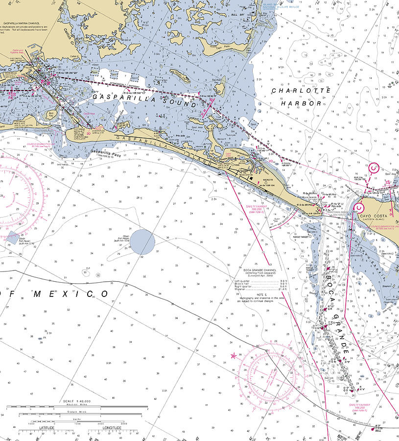 Gasparilla Island Florida, NOAA Chart 11425_1 Digital Art by Nautical Chartworks