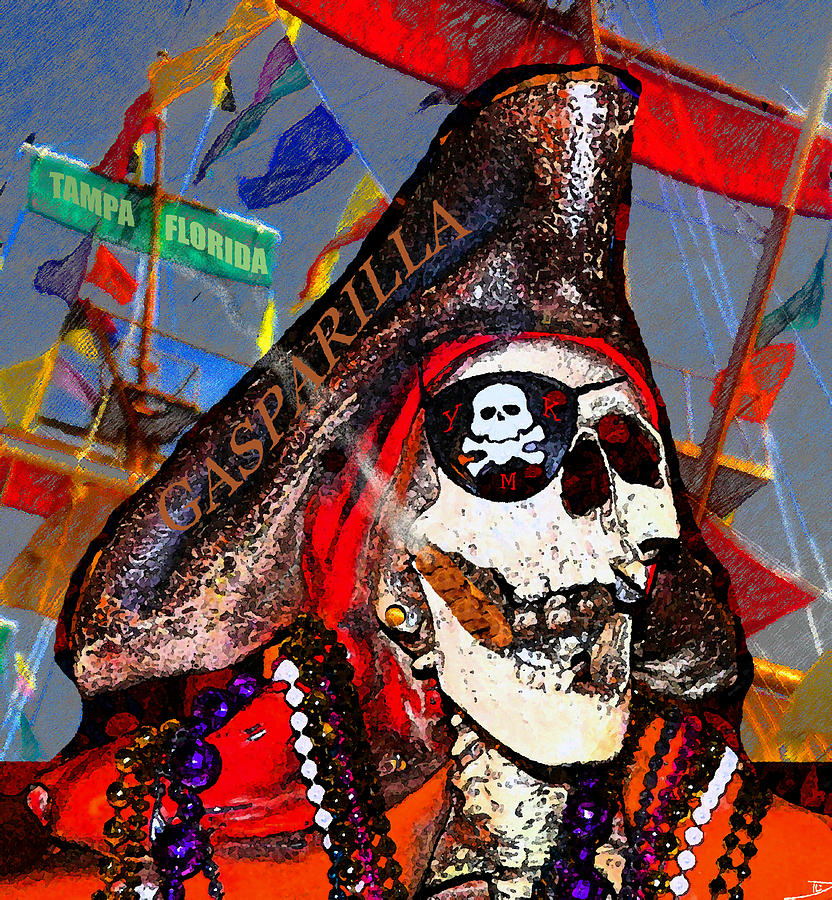 Gasparilla Pirate Invasion poster art YMK Painting by David Lee