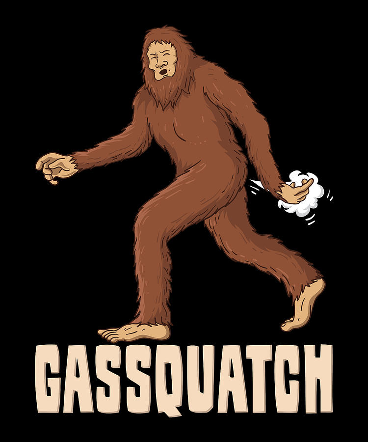 Gassquatch Bigfoot Design For Science Fition Fans print Digital Art by ...