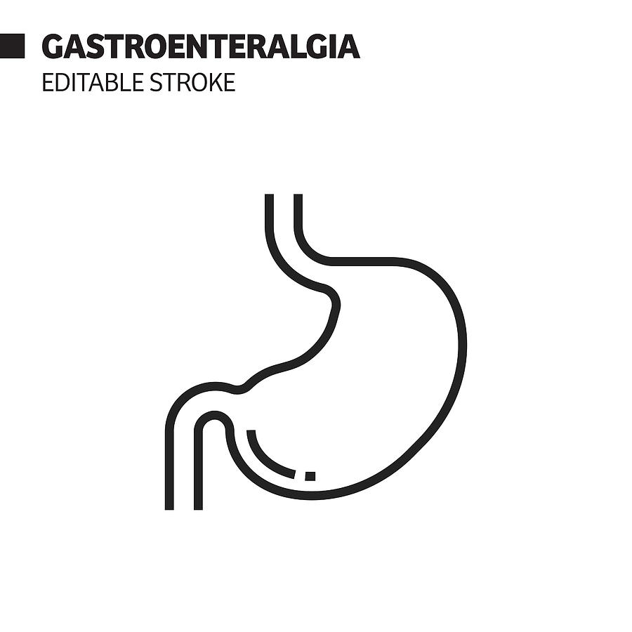 Gastroenterology Line Icon, Outline Vector Symbol Illustration. Pixel Perfect, Editable Stroke. Drawing by Designer