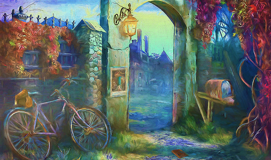 Gate of old village Painting by Nenad Vasic