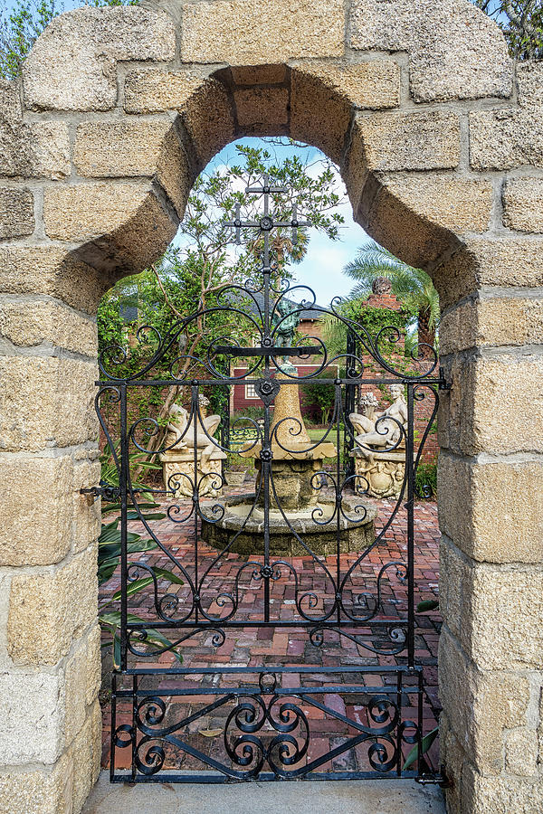 Gate of the former Dow Museum of Historic Homes, now the Collect Photograph by Dawna Moore Photography