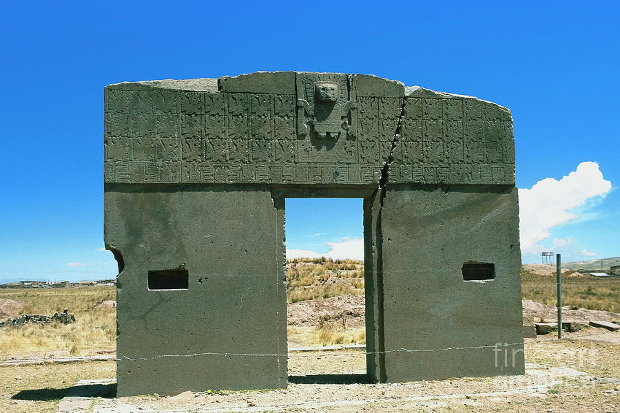 Gate of the Sun Tiahuanacu Bolivia  Photograph by Rudi Prott