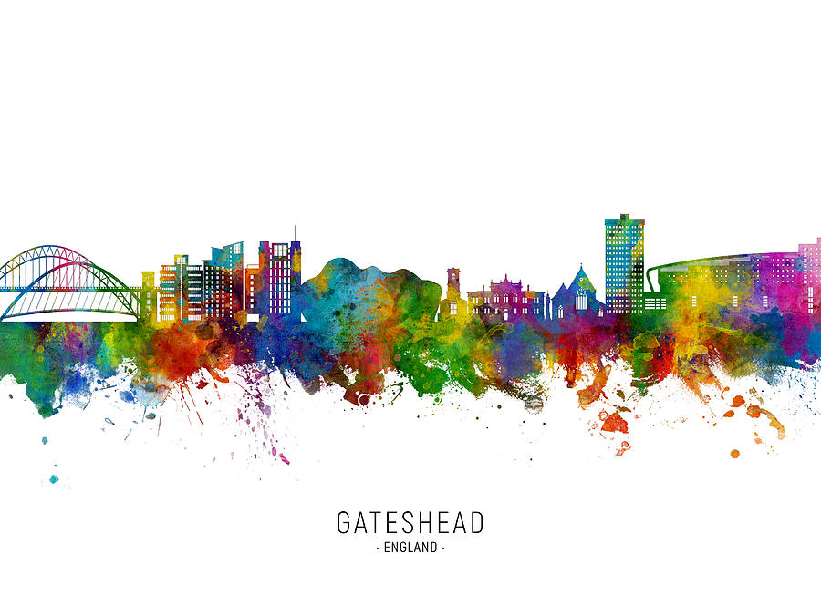 Gateshead England Skyline #11 Digital Art by Michael Tompsett