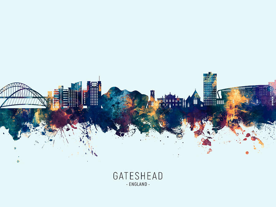 Gateshead England Skyline #14 Digital Art by Michael Tompsett
