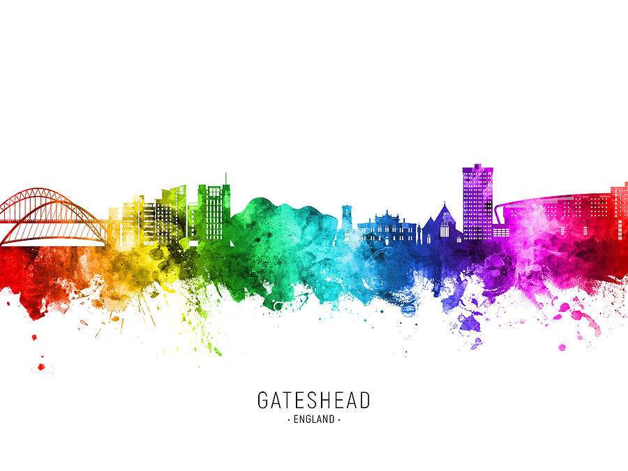 Gateshead England Skyline #15 Digital Art by Michael Tompsett