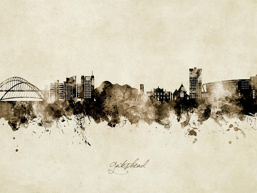 Gateshead England Skyline #17 Digital Art by Michael Tompsett