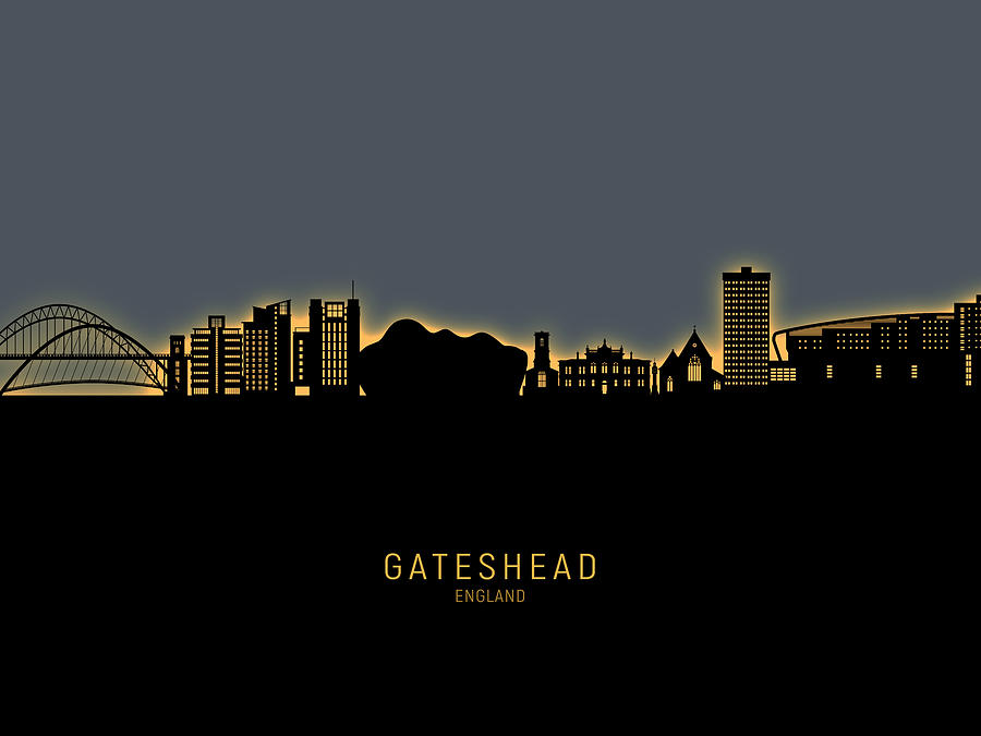Gateshead England Skyline #24 Digital Art by Michael Tompsett
