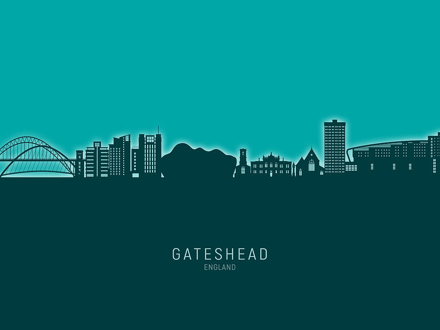 Gateshead England Skyline #26 Digital Art by Michael Tompsett