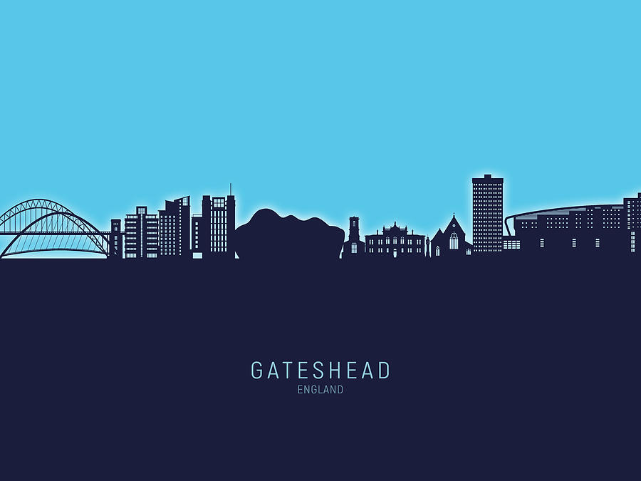 Gateshead England Skyline #27 Digital Art by Michael Tompsett