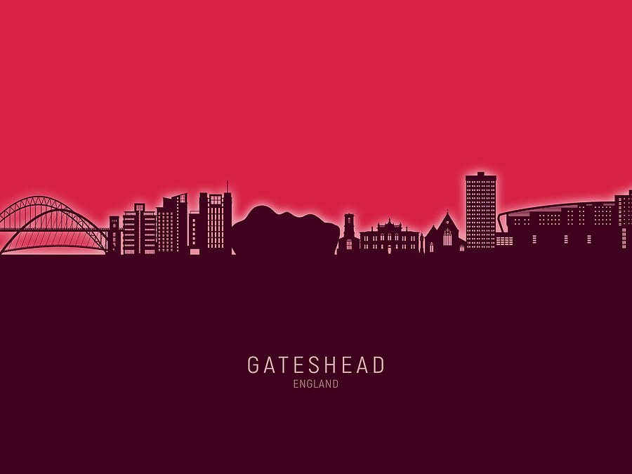 Gateshead England Skyline #30 Digital Art by Michael Tompsett