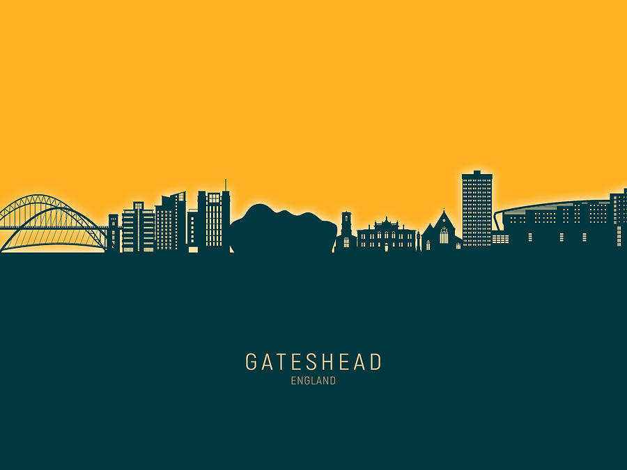 Gateshead England Skyline #31 Digital Art by Michael Tompsett