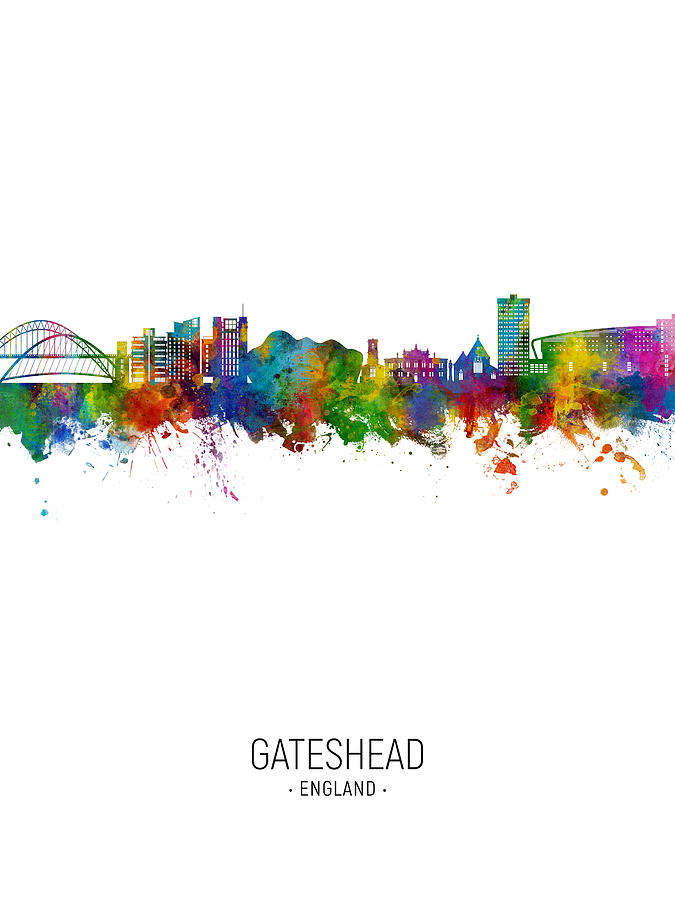 Gateshead England Skyline #33 Digital Art by Michael Tompsett