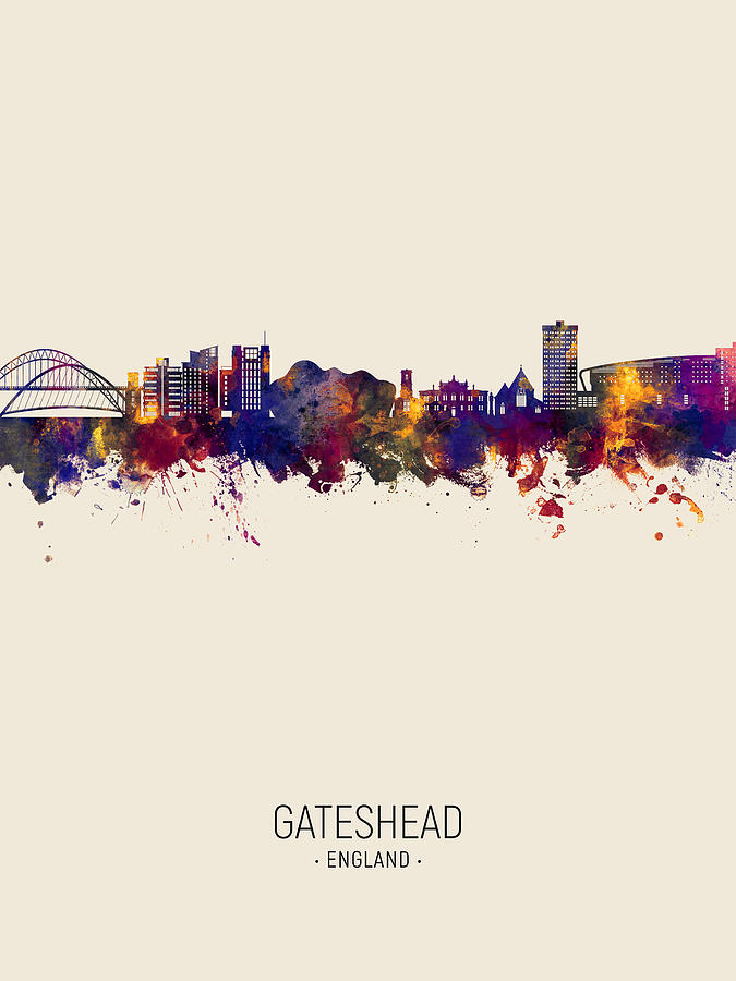 Gateshead England Skyline #34 Digital Art by Michael Tompsett
