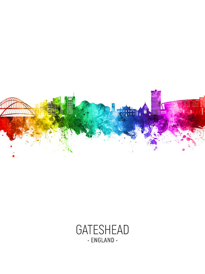 Gateshead England Skyline #36 Digital Art by Michael Tompsett