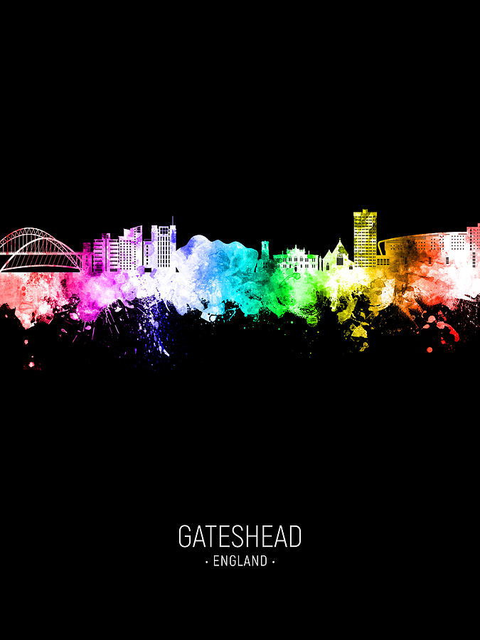 Gateshead England Skyline #39 Digital Art by Michael Tompsett