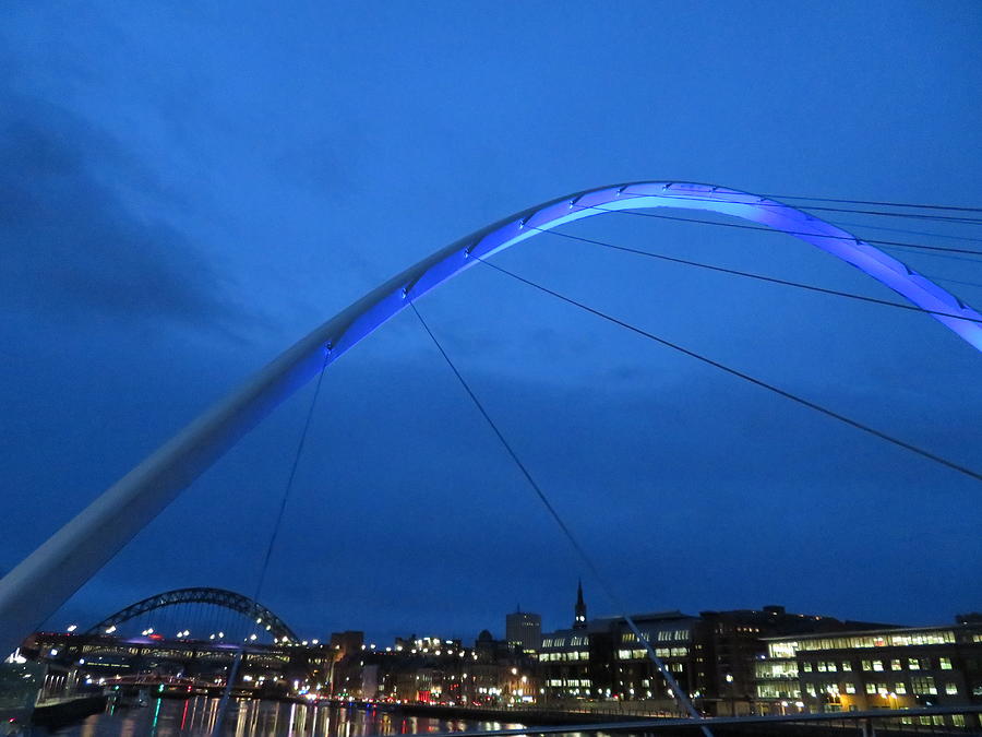 Gateshead Millennium Bridge at night Photograph by Ranim Asfahani ...