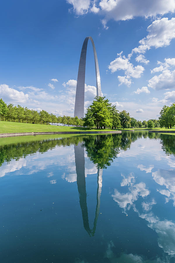 Gateway Arch Reflecting in Pond Photograph by Anthony George Visuals ...