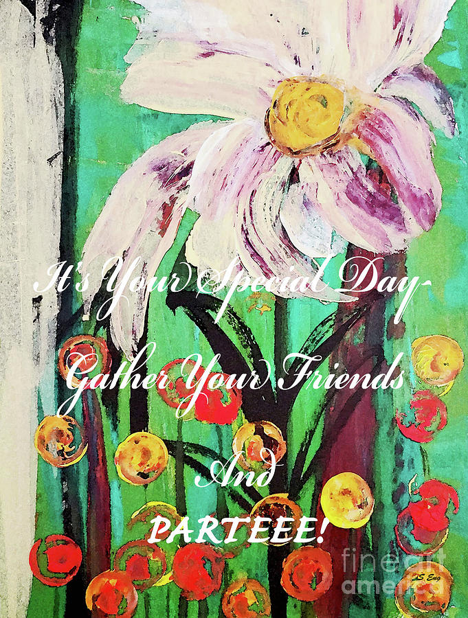 Gather Your Friends Card Mixed Media by Sharon Williams Eng