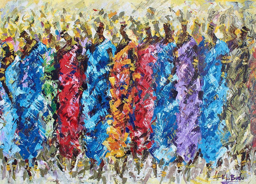 Gathering Painting by Ernest Budu
