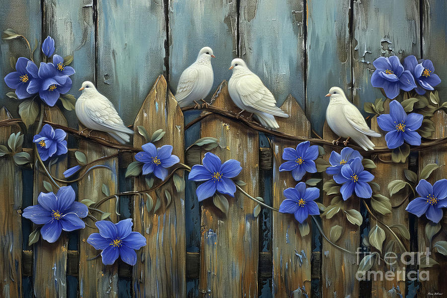 Gathering Of The Doves Painting by Tina LeCour
