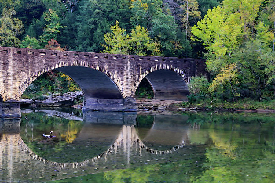 Gatliff Bridge Reflection Painting by Dan Sproul
