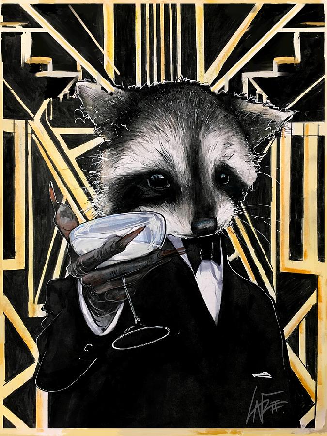 Gatsby Raccoon Drawing