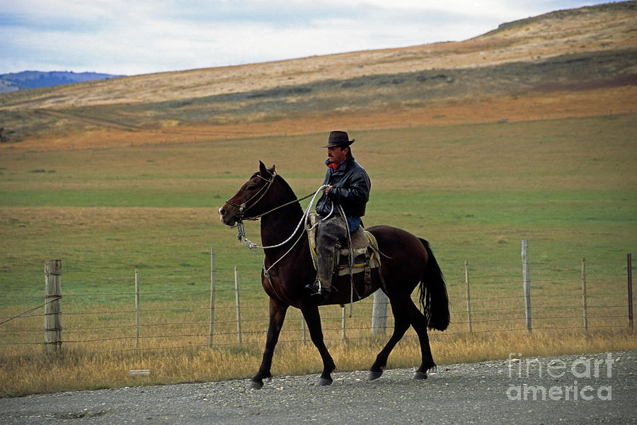Gaucho portrait Patagonia Photograph by James Brunker