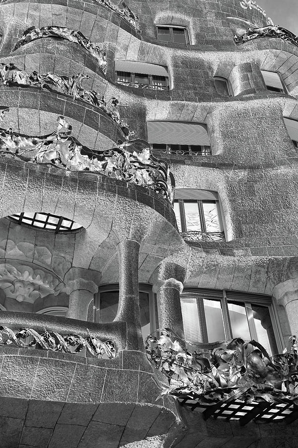 Gaudi Casa Mila Silver Photograph by Richard Reeve