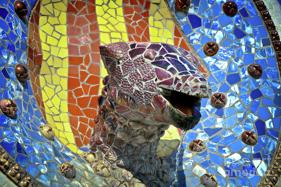 Gaudi Dragon Head Park Guell Barcelona Photograph By Delphimages Photo Creations