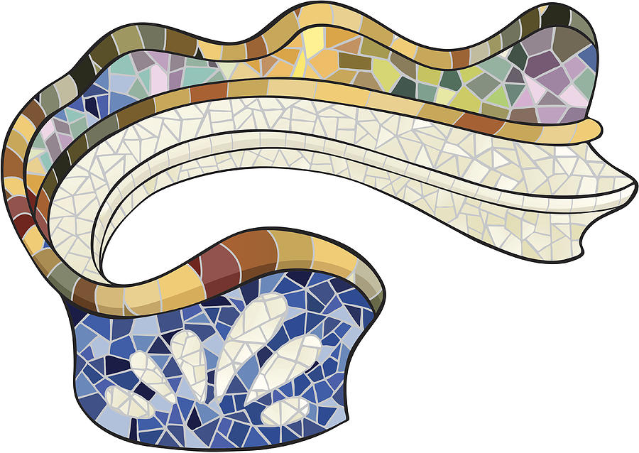 Gaudis Parc Guell in Barcelona Drawing by Duescreatius1