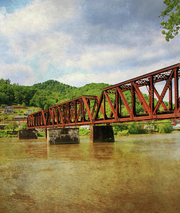 Gauley Bridge West Virginia Textured Photograph by Dan Sproul
