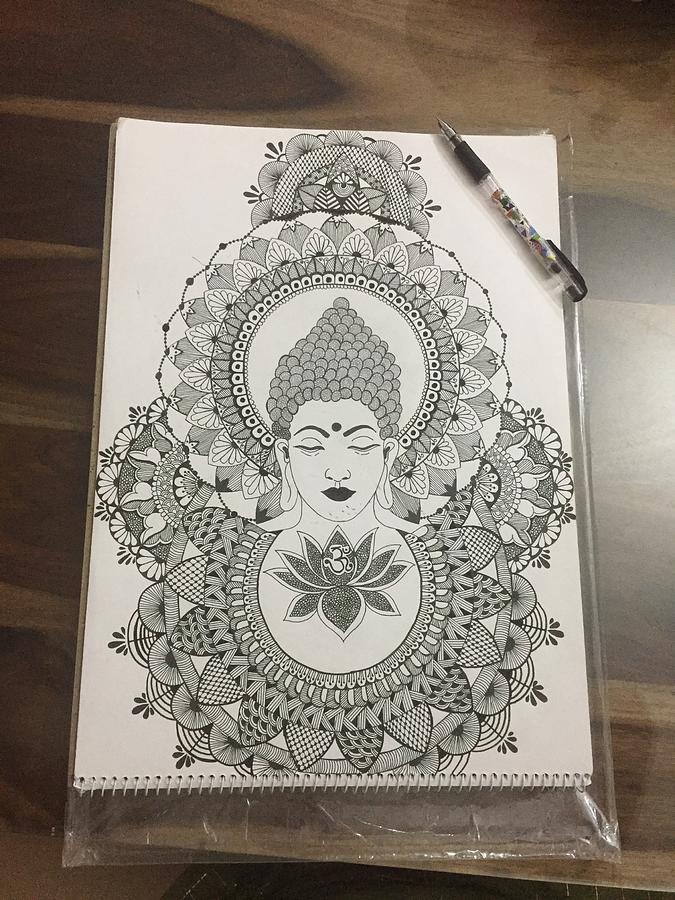 Gautama Buddha Modern Art Drawing by Asp Arts - Fine Art America-saigonsouth.com.vn