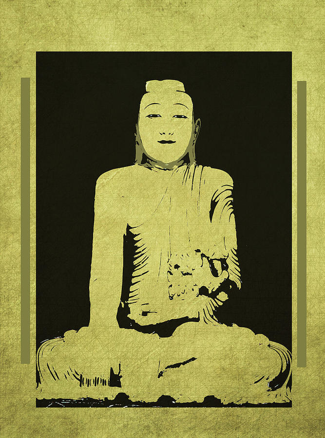 Gautama Buddha Rectangle Format Mixed Media by Kandy Hurley