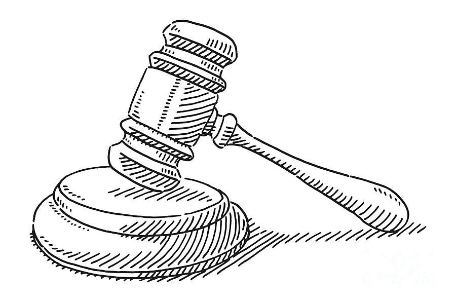 Gavel Law Symbol Drawing Drawing by Frank Ramspott Pixels