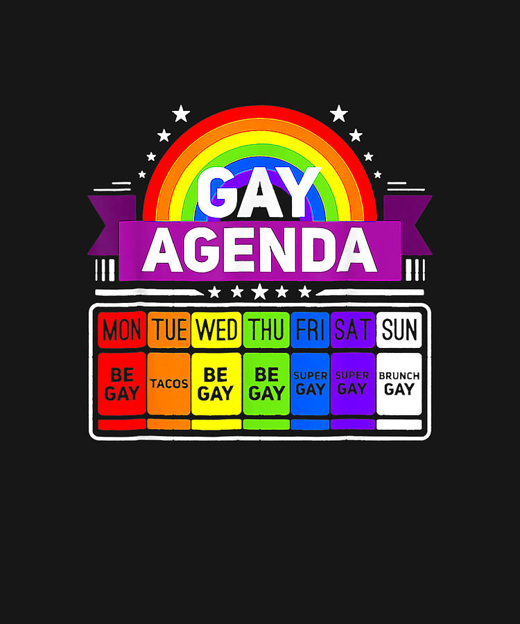 Gay Agenda Weekly Schedule Pride Lgbt Funny Drawing By Dhbubble Fine